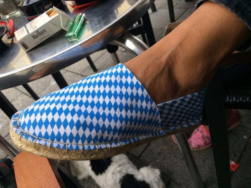 Espadrille product photographed in use