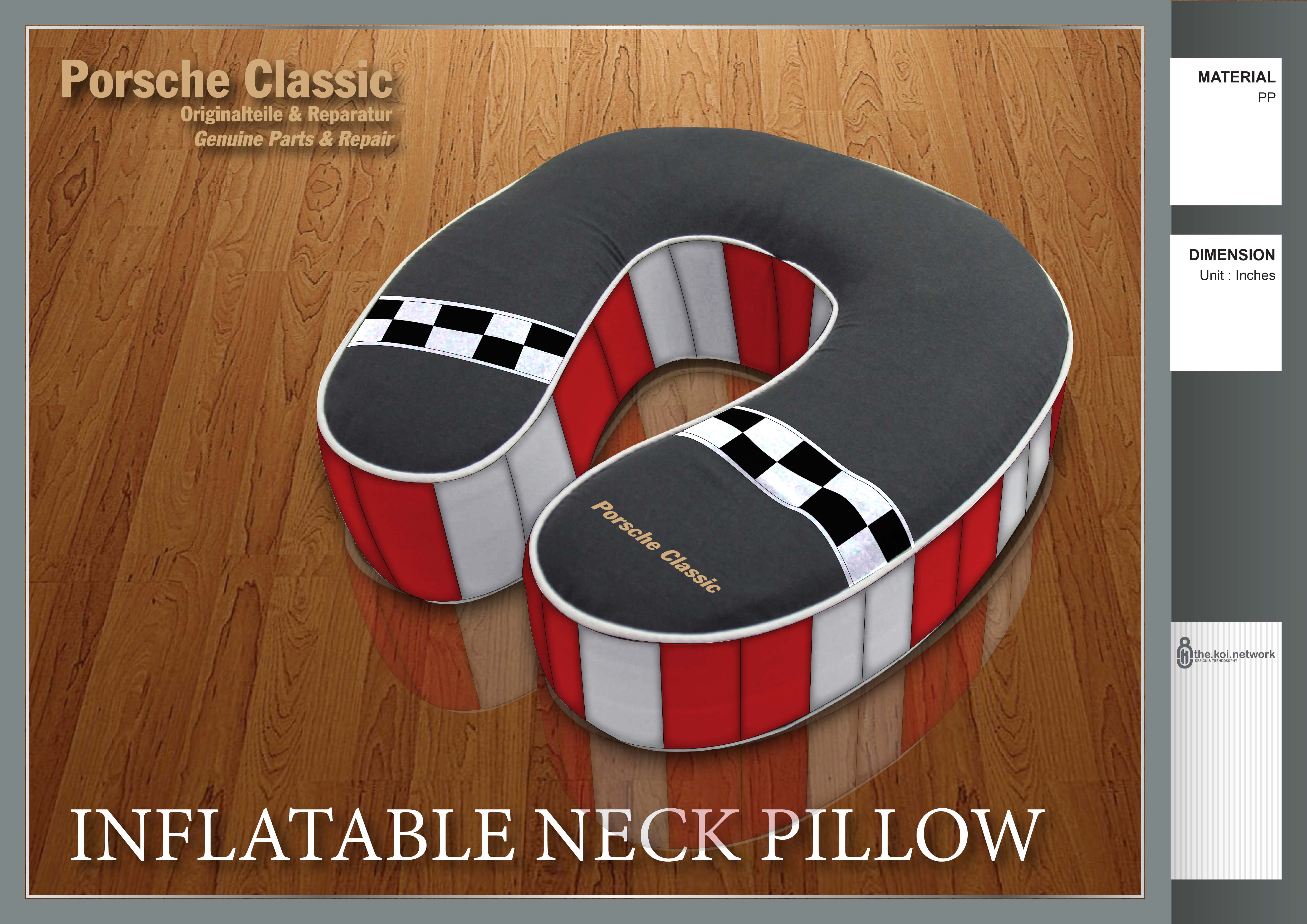 Inflatable neck pillow product concept